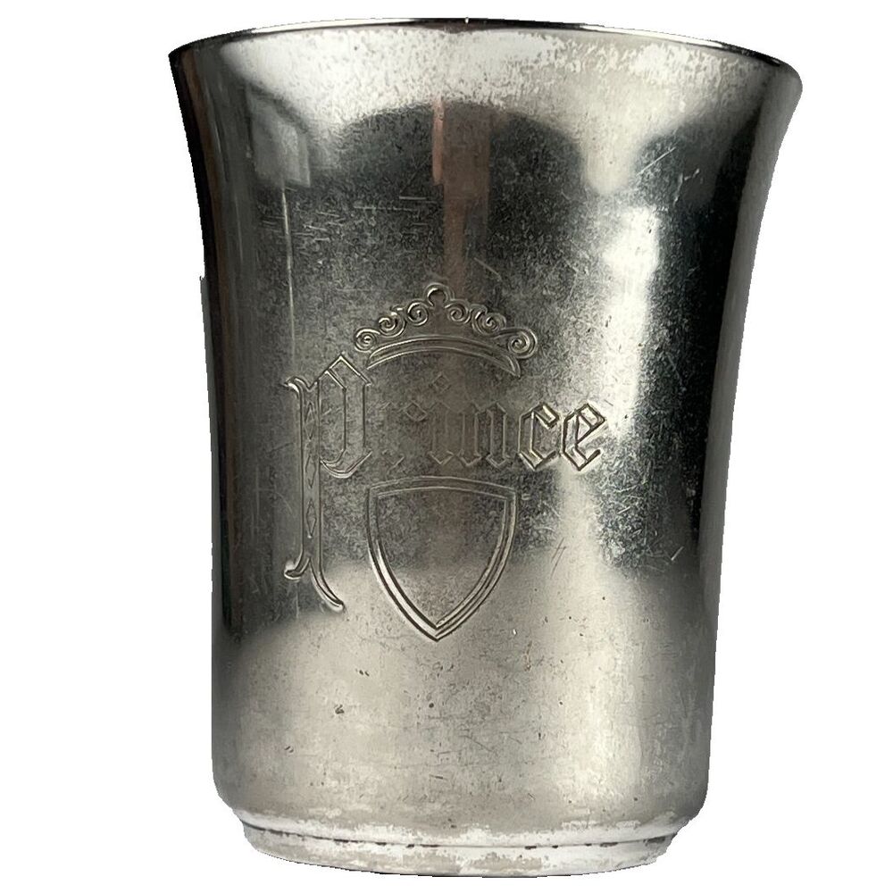 Vintage Napier Silver Plate Baby Cup 6 oz Engraved Prince Silver Baby Cup
